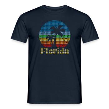 8bit Retro Florida Urlaub - Männer T-Shirt - Navy - Vorne - AI Model Male 178 light (178cm)