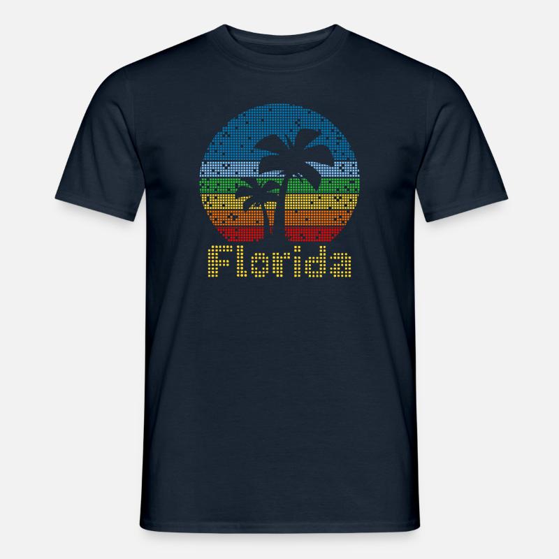 8bit Retro Florida Urlaub - Männer T-Shirt - Navy