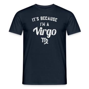 Signe du zodiaque Vierge - T-shirt homme - marine - Devant - AI Model Male 178 light (178cm)