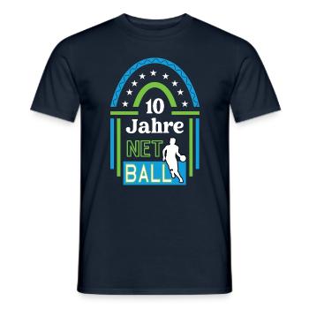 Netball Jubiläum 10 Jahre Trainer Spieler Jubi - Männer T-Shirt - Navy - Vorne - AI Model Male 178 light (178cm)
