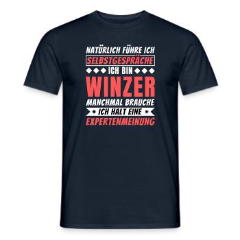 Ich führe Selbstgespräche - Winzer Edition - Männer T-Shirt - Navy - Vorne - AI Model Male 178 light (178cm)