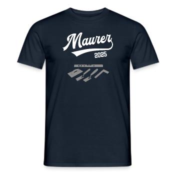 Maurer 2025 Ausbildung Prüfung Maurerei Azubi - Männer T-Shirt - Navy - Vorne - AI Model Male 178 light (178cm)