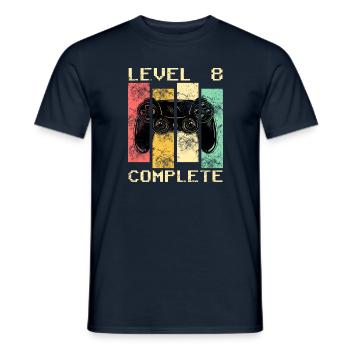 Level 8 Unlocked Shirt 8. Geburtstag Geschenk - Männer T-Shirt - Navy - Vorne - AI Model Male 178 light (178cm)