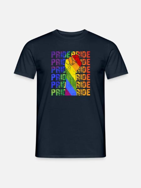 Pride Faust LGBT Gay Pride Regenbogen CSD Shirt - Männer T-Shirt - Navy