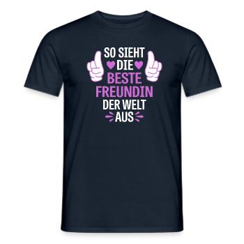 Die beste Freundin der Welt Spruch Geschenk - Männer T-Shirt - Navy - Vorne - AI Model Male 178 light (178cm)