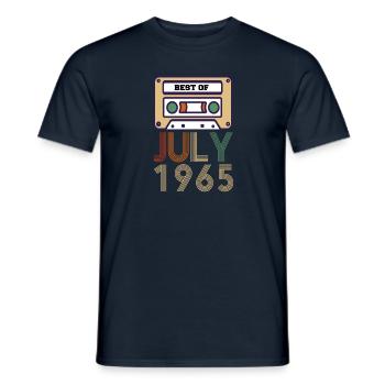 56e anniversaire cadeau juillet 1965 - T-shirt homme - marine - Devant - AI Model Male 178 light (178cm)