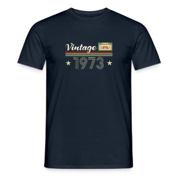 48th birthday gift 1973 - Men's T-Shirt - navy - Front - AI Model Male 178 light (178cm)
