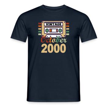 Cadeau du 21e anniversaire octobre 2000 - T-shirt homme - marine - Devant - AI Model Male 178 light (178cm)