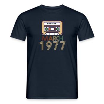 Cadeau de 45e anniversaire mars 1977 - T-shirt homme - marine - Devant - AI Model Male 178 light (178cm)