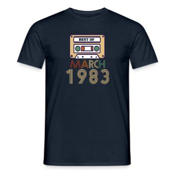 Cadeau du 39e anniversaire mars 1983 - T-shirt homme - marine - Devant - AI Model Male 178 light (178cm)