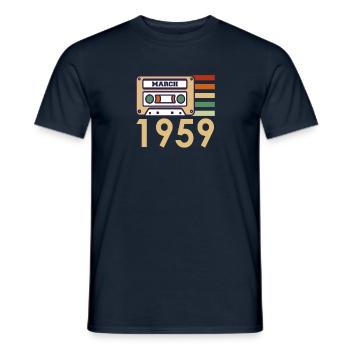 Cadeau du 63e anniversaire mars 1959 - T-shirt homme - marine - Devant - AI Model Male 178 light (178cm)