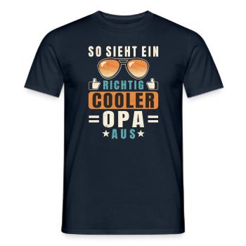 Opa So Sieht Ein Richtig Cooler Opa Aus - Männer T-Shirt - Navy - Vorne - AI Model Male 178 light (178cm)