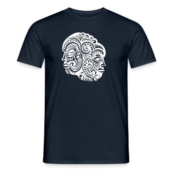 Expressive New Zealand tattoo art of the Maori - Men's T-Shirt - navy - Front - AI Model Male 178 light (178cm)