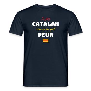 Catalan humour cadeau rien ne me fait peur - T-shirt homme - marine - Devant - AI Model Male 178 light (178cm)