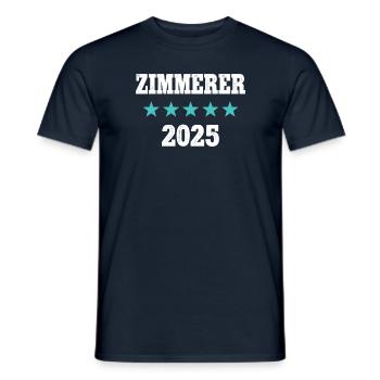 Zimmerer 2025 Ausbildung Prüfung Zimmermann Azubi - Männer T-Shirt - Navy - Vorne - AI Model Male 178 light (178cm)