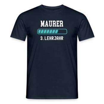 Maurer Ausbildung 3 Lehrjahr 3. Ausbildungsjahr - Männer T-Shirt - Navy - Vorne - AI Model Male 178 light (178cm)