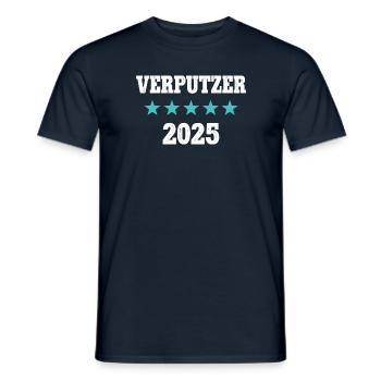 Verputzer 2025 Ausbildung Prüfung Meister Azubi - Männer T-Shirt - Navy - Vorne - AI Model Male 178 light (178cm)