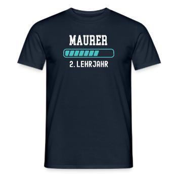 Maurer Ausbildung 2 Lehrjahr 2. Ausbildungsjahr - Männer T-Shirt - Navy - Vorne - AI Model Male 178 light (178cm)