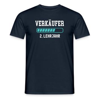 Verkäufer Ausbildung 2 Lehrjahr 2. Ausbildungsjahr - Männer T-Shirt - Navy - Vorne - AI Model Male 178 light (178cm)