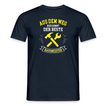 Hausmeister Lustiger Spruch Hauswart Haustechniker - Männer T-Shirt - Navy - Vorne - AI Model Male 178 light (178cm)