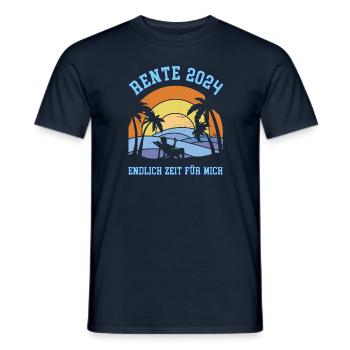 Rente 2024 Ruhestand Rentenbeginn Endlich Rentner - Männer T-Shirt - Navy - Vorne - AI Model Male 178 light (178cm)