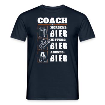 Mein Tagesablauf als Coach - Männer T-Shirt - Navy - Vorne - AI Model Male 178 light (178cm)