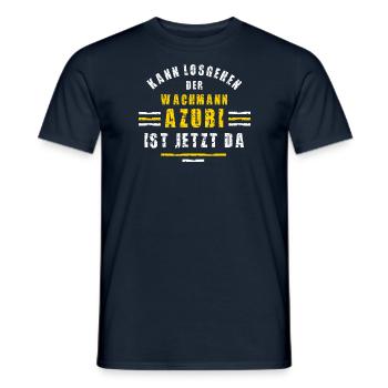 Wachmann Azubi Ausbildung Start Lehre Wachdienst - Männer T-Shirt - Navy - Vorne - AI Model Male 178 light (178cm)