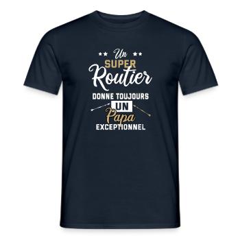 Routier chauffeur poids lourd cadeau humour drôle - T-shirt homme - marine - Devant - AI Model Male 178 light (178cm)