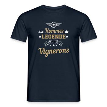 Vigneron cadeau humour drôle métier vigne homme - T-shirt homme - marine - Devant - AI Model Male 178 light (178cm)