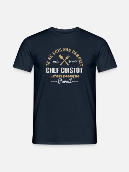 Chef cuisinier cuistot cadeau homme humour drôle - T-shirt homme - marine