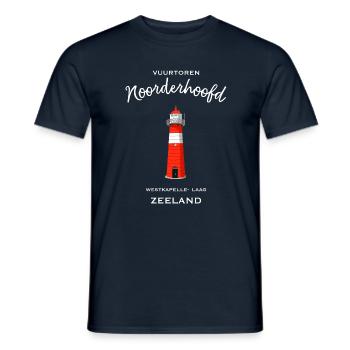 Lighthouse Westkapelle Laag, Zélande, Pays-Bas - T-shirt homme - marine - Devant - AI Model Male 178 light (178cm)