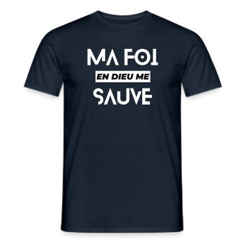 Ma foi en Dieu me sauve - T-shirt homme - marine - Devant - AI Model Male 178 light (178cm)