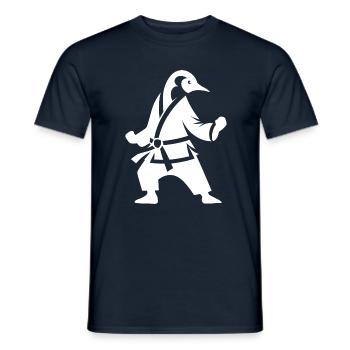 Penguin Karate Martial Arts Silhouette Minimalist - Men's T-Shirt - navy - Front - AI Model Male 178 light (178cm)