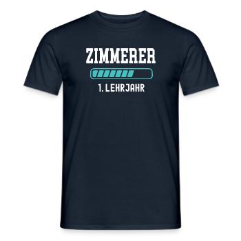Zimmerer Ausbildung 1 Lehrjahr 1. Ausbildungsjahr - Männer T-Shirt - Navy - Vorne - AI Model Male 178 light (178cm)