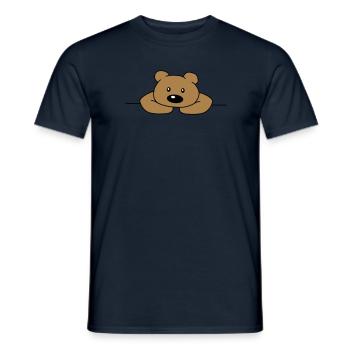 Cute Cute Cute Sad Bear Brown Bear - Men's T-Shirt - navy - Front - AI Model Male 178 light (178cm)