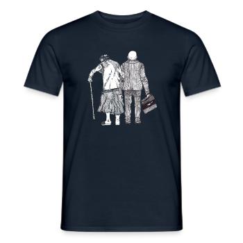 Couple d'âge mûr - Conservateur de la douleur - T-shirt homme - marine - Devant - AI Model Male 178 light (178cm)