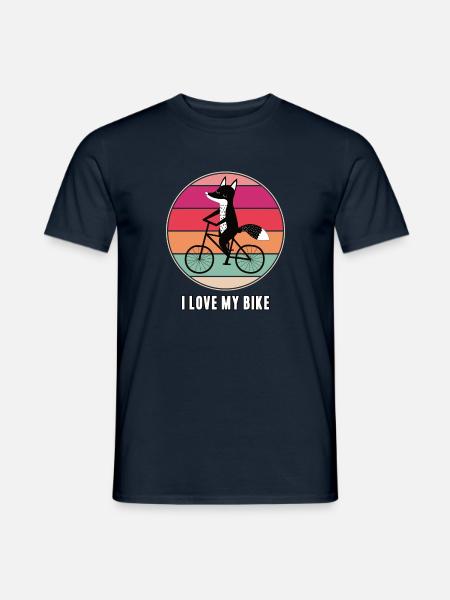 I love my bike Fahrradfahrer Fahrrad Bike Fuchs - Männer T-Shirt - Navy