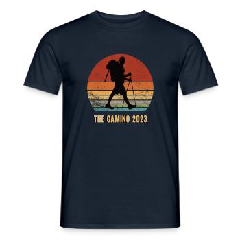 Camino 2023 Santiago de Compostela Jakobsweg Tour - Männer T-Shirt - Navy - Vorne - AI Model Male 178 light (178cm)