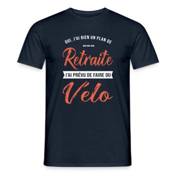 vélo retraité cadeau homme plan retraite cyclisme - T-shirt homme - marine - Devant - AI Model Male 178 light (178cm)