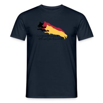 langstockhaar schäferhund - Männer T-Shirt - Navy - Vorne - AI Model Male 178 light (178cm)