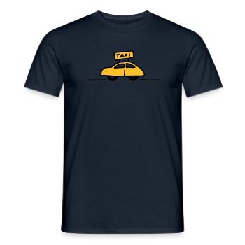 Taxi seitlich - V2 - Männer T-Shirt - Navy - Vorne - AI Model Male 178 light (178cm)