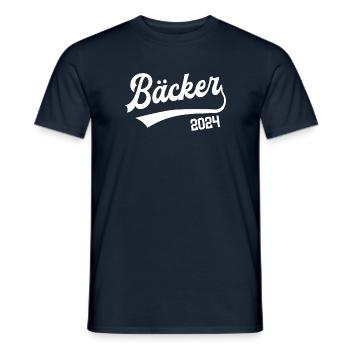 Bäcker 2024 Ausbildung Prüfung Bäcker Azubi - Männer T-Shirt - Navy - Vorne - AI Model Male 178 light (178cm)