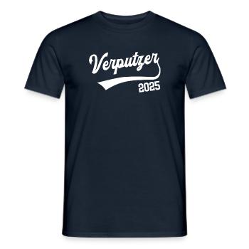 Verputzer 2025 Ausbildung Prüfung Stuckateur Azubi - Männer T-Shirt - Navy - Vorne - AI Model Male 178 light (178cm)