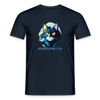 Katze Persönlichkeit - Männer T-Shirt - Navy - Vorne - AI Model Male 178 light (178cm)