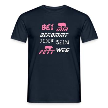 Bei mir bekommt Jeder sein Fett weg - Männer T-Shirt - Navy - Vorne - AI Model Male 178 light (178cm)