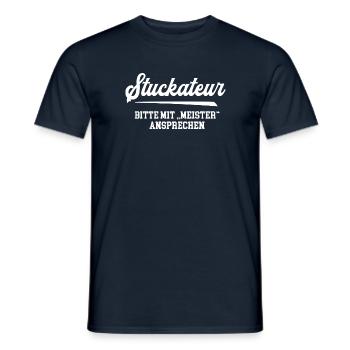Stuckateur Meister Prüfung Bestanden Abschluß - Männer T-Shirt - Navy - Vorne - AI Model Male 178 light (178cm)