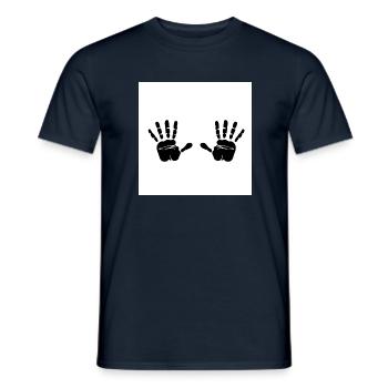 Doppel Händes - Männer T-Shirt - Navy - Vorne - AI Model Male 178 light (178cm)