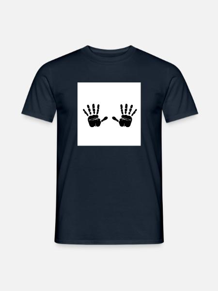 Doppel Händes - Männer T-Shirt - Navy