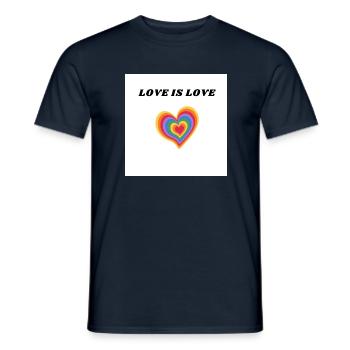 LOVE IS LOVE - Männer T-Shirt - Navy - Vorne - AI Model Male 178 light (178cm)