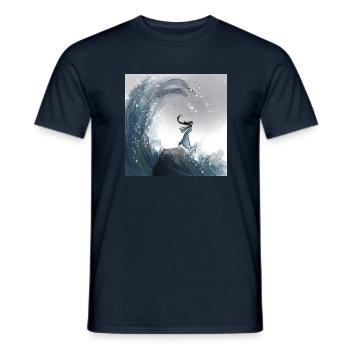 Wave lady - Men's T-Shirt - navy - Front - AI Model Male 178 light (178cm)